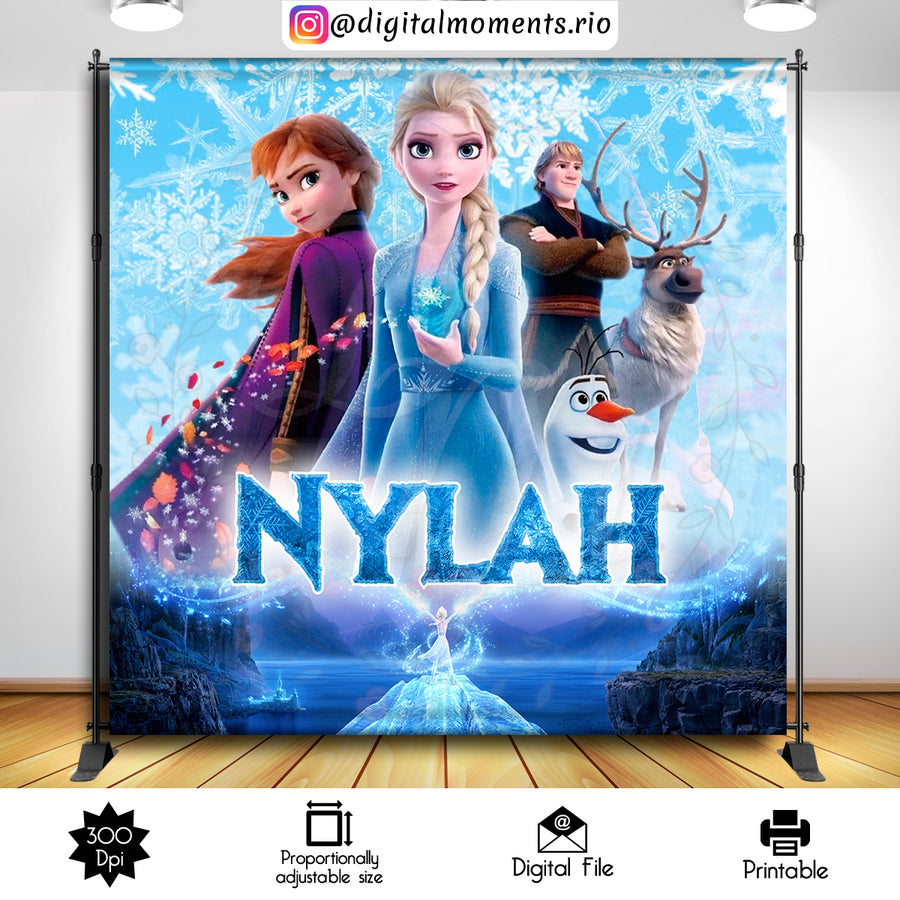 Frozen 8x8 custom backdrop, Digital file only | Custom Digital Download for Kids Party or Event