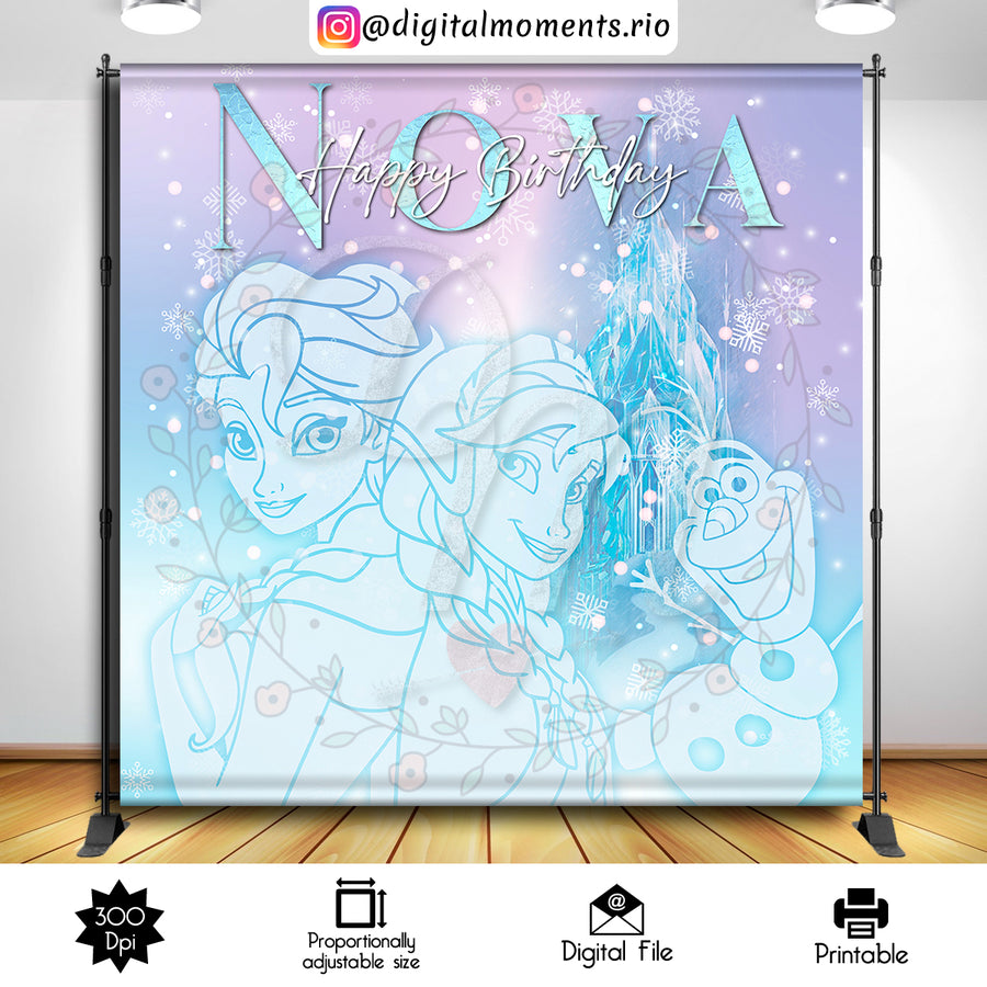 Frozen 8x8 custom backdrop, Digital file only | Custom Digital Download for Kids Party or Event