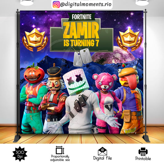 Fondo personalizado Fortnite 8x8, solo archivo digital