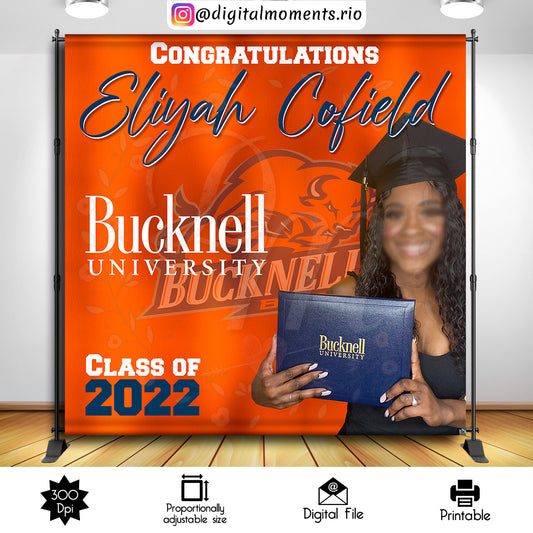 Graduation 8x8 Custom Backdrop with 1 picture, Digital file only