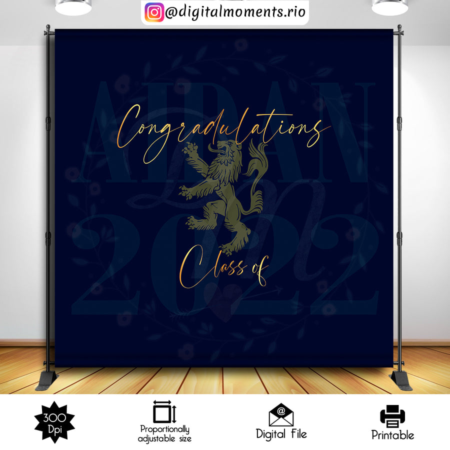 Graduation 8x8 Custom Backdrop, Digital file only | Custom Digital Download for Kids Party or Event