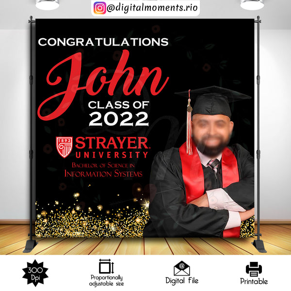 Graduation 8x8 Custom Backdrop with 1 picture, Custom Digital File | Digital Download for Events for Events. 1, 8x8, arts, backdrop, backdro…