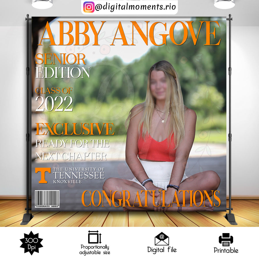 Graduation 8x8 Custom Backdrop with picture, Digital file only | Custom Digital Download for Kids Party or Event
