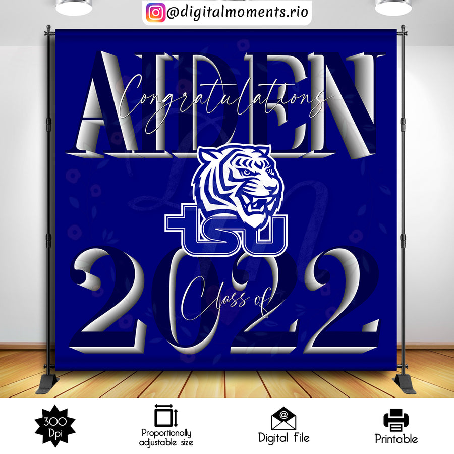 Graduation 8x8 Custom Backdrop, Digital file only | Custom Digital Download for Kids Party or Event