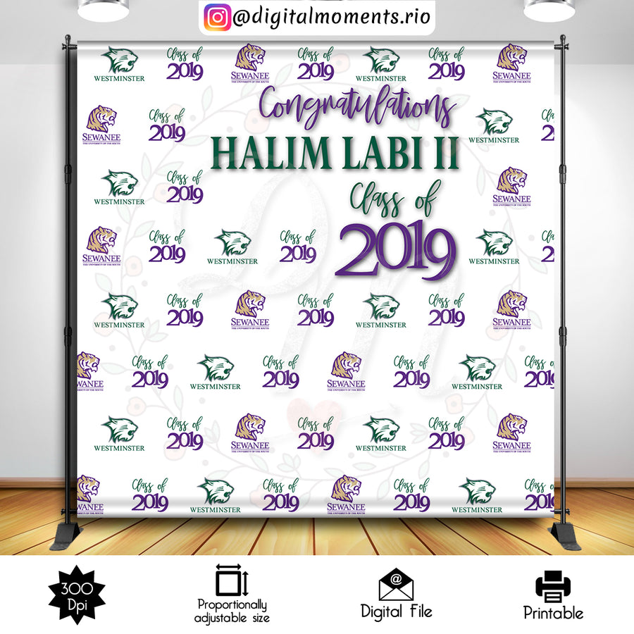 Graduation 8x8 Custom Backdrop, Digital file only | Custom Digital Download for Kids Party or Event