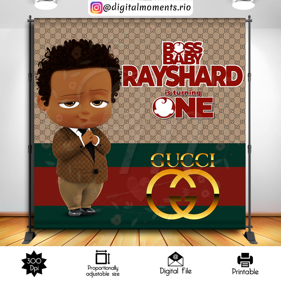 Boss Baby Gucci 8x8 Custom Backdrop, Digital file only | Custom Digital Download for Kids Party or Event