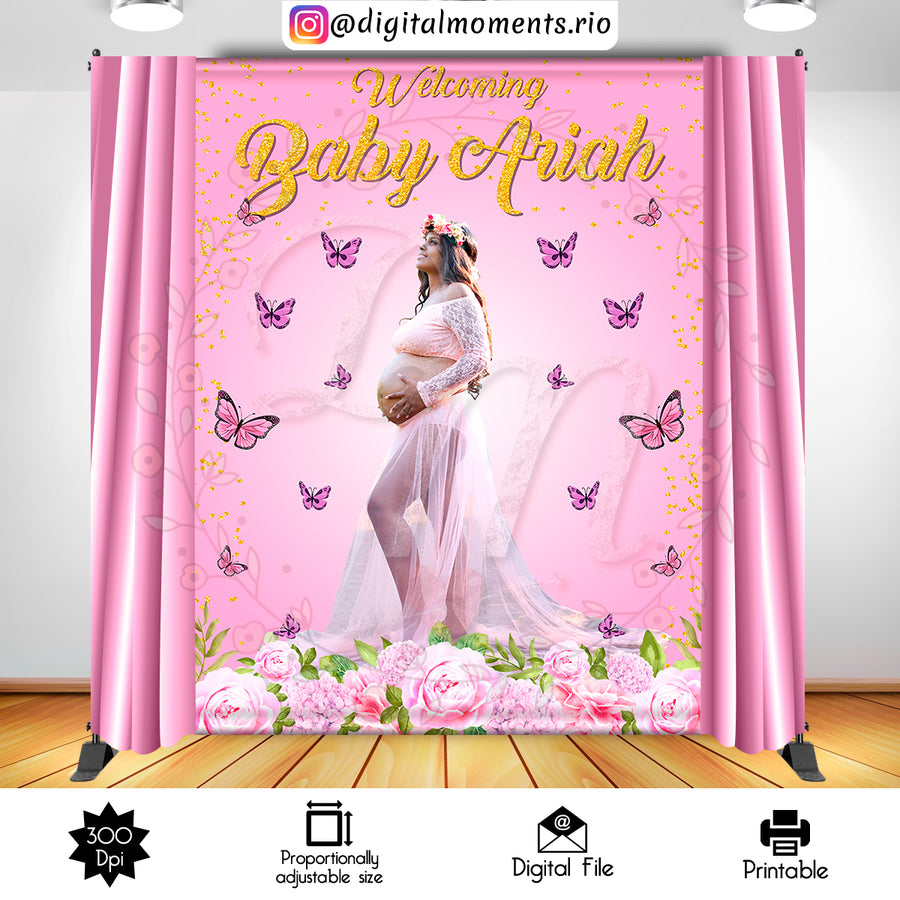 Enchanted Garden 6x8 custom backdrop with picture, Digital File only | Custom Digital Download for Kids Party or Event