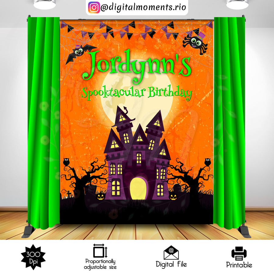 Halloween 6x8 Custom Backdrop, Digital file only | Custom Digital Download for Kids Party or Event