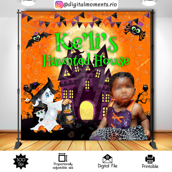 Haunted House 8x8 Custom Backdrop with picture, Custom Digital File | Digital Download for Events for Events. 8x8, arts, backdrop, backdrop-…