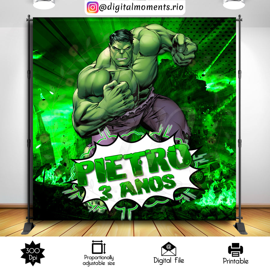 Hulk 8x8 Custom Backdrop, Digital file only | Custom Digital Download for Kids Party or Event