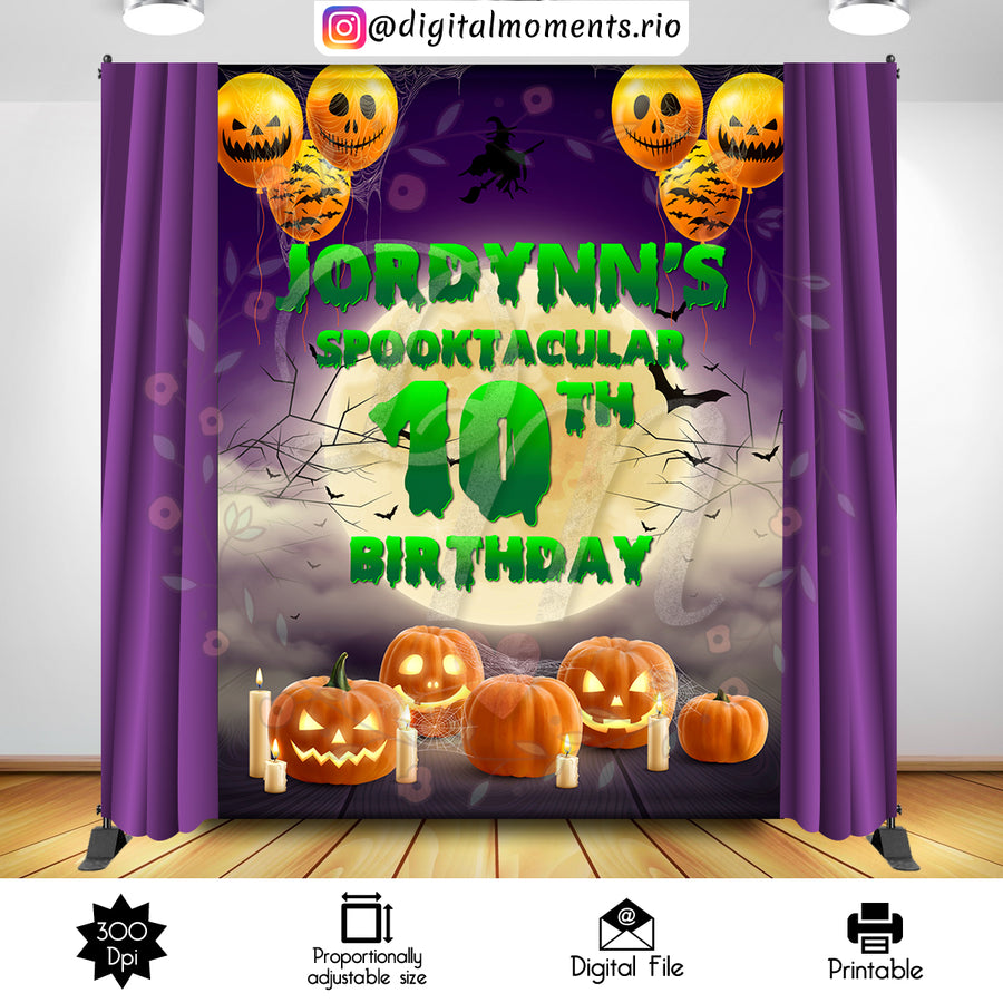 Halloween 6x8 Custom Backdrop, Digital file only | Custom Digital Download for Kids Party or Event