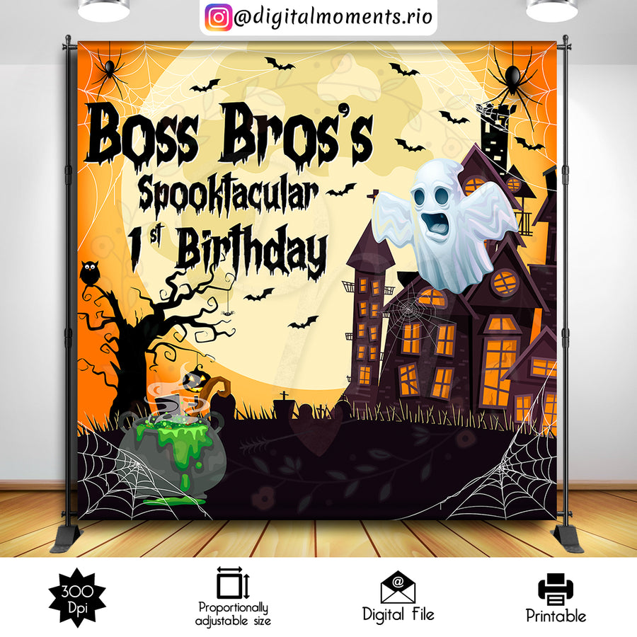 Halloween 8x8 Custom Backdrop, Digital file only | Custom Digital Download for Kids Party or Event