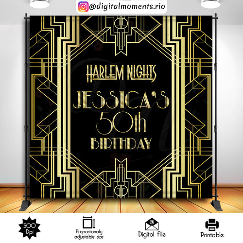 Harlem Night   8x8, deco, events, art, custom, 8x8, backdrop