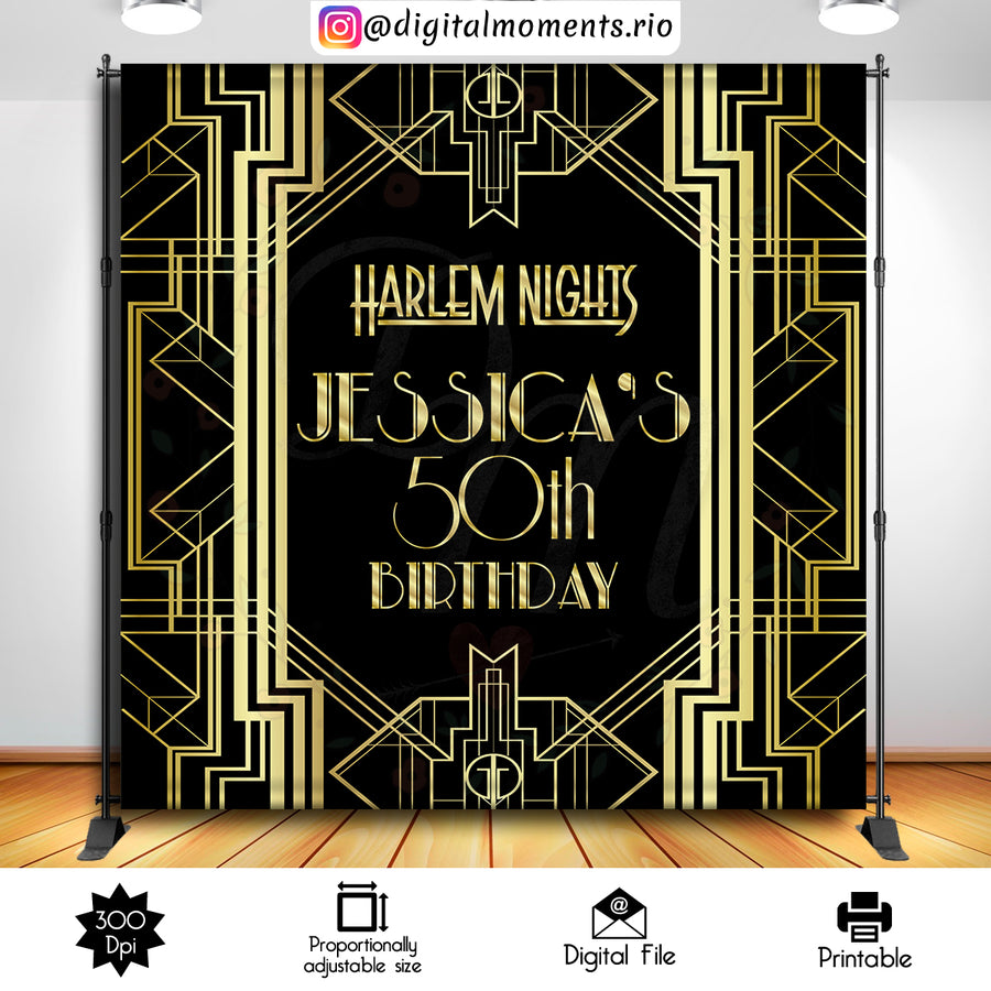 Art Deco 8x8 Custom Backdrop, Digital file only | Custom Digital Download for Kids Party or Event