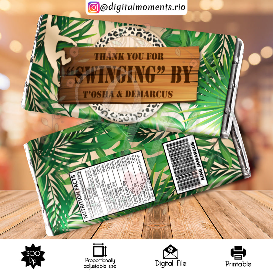 Safari Custom Candy Bar Wrapper, Digital file only | Custom Digital Download for Kids Party or Event