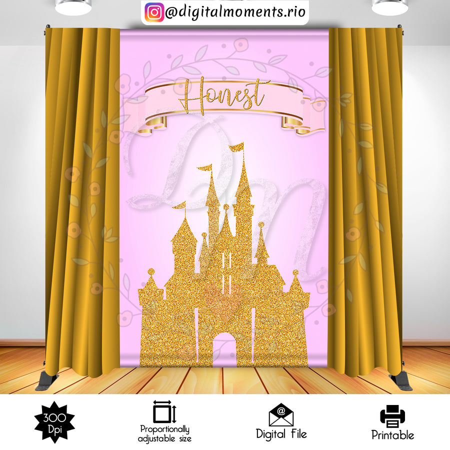Princess 5x8 Custom Backdrop, Digital file only | Custom Digital Download for Kids Party or Event