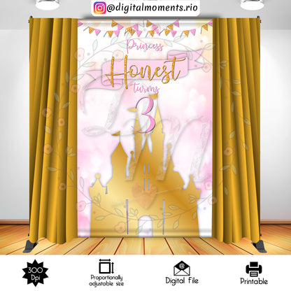 Honest 5x8 02, events, custom, princess, backdrop, 5x8