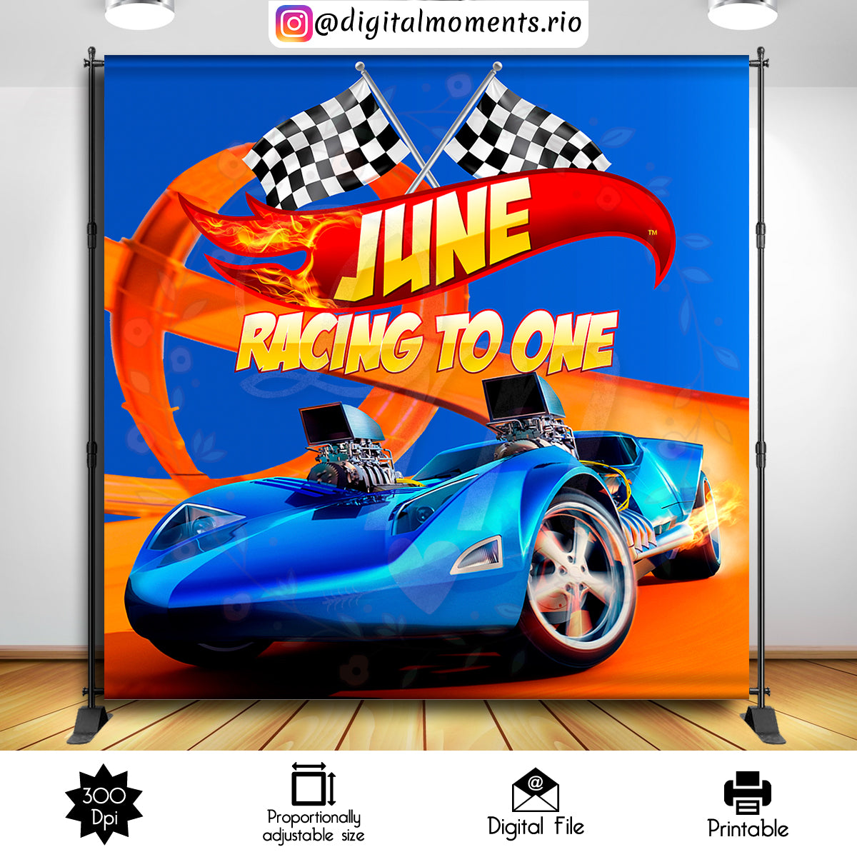 Hot Wheels 8x8 Fondo personalizado, solo archivo digital