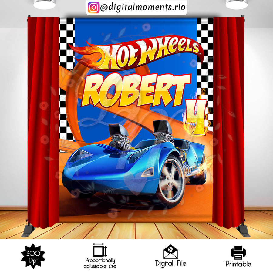 Hot Wheels 6x8 Custom Backdrop, Digital file only | Custom Digital Download for Kids Party or Event