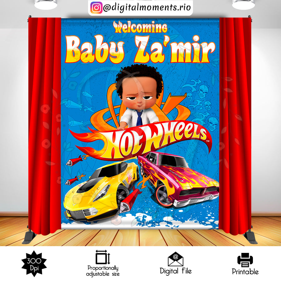 Hot Wheels 6x8 Custom Backdrop, Digital file only | Custom Digital Download for Kids Party or Event