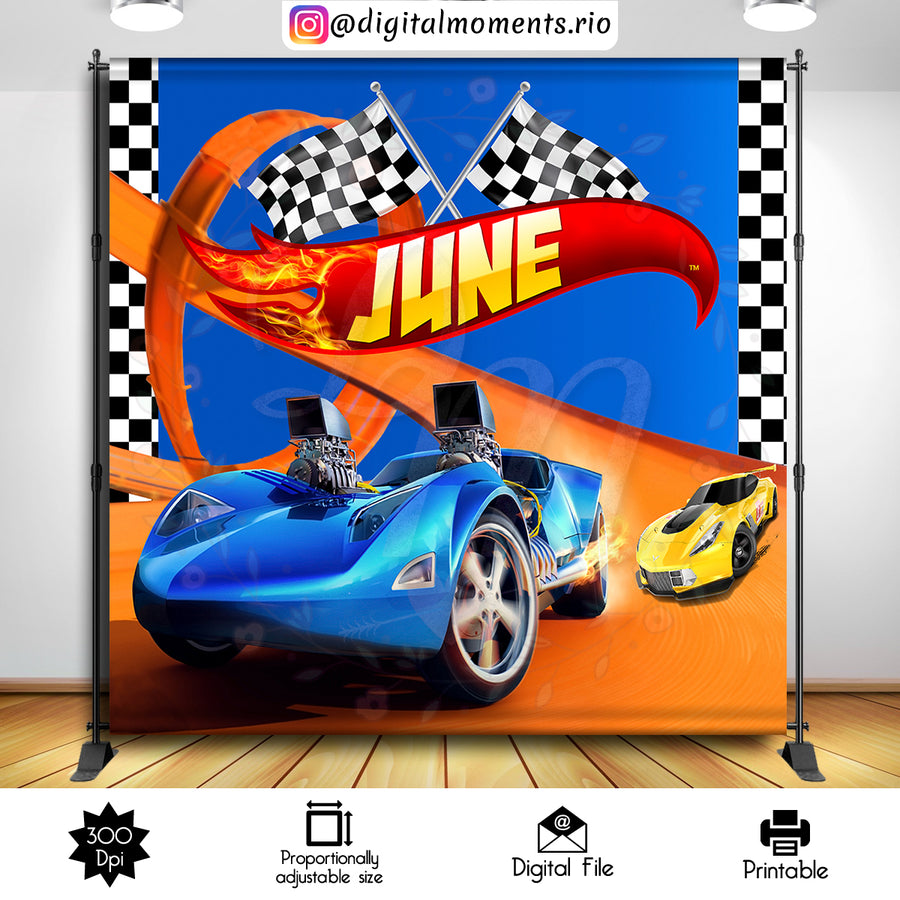 Hot Wheels 8x8 Custom Backdrop, Digital file only | Custom Digital Download for Kids Party or Event