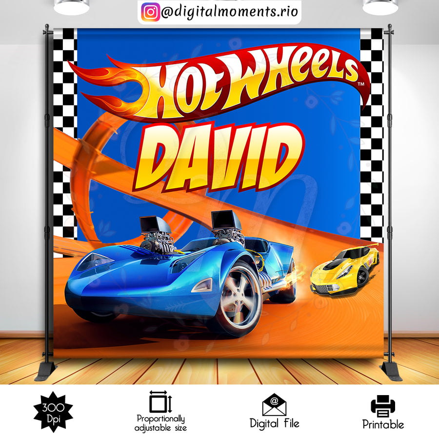 Hot Wheels 8x8 Custom Backdrop, Digital file only | Custom Digital Download for Kids Party or Event