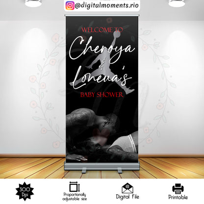 Jordan Lj Sign 18x36, events, custom, shower, baby, picture, jordan, 4x8, backdrop