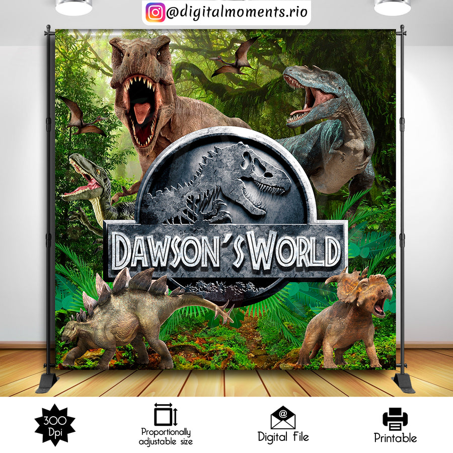 Jurassic Park 8x8 Custom Backdrop, Digital file only | Custom Digital Download for Kids Party or Event