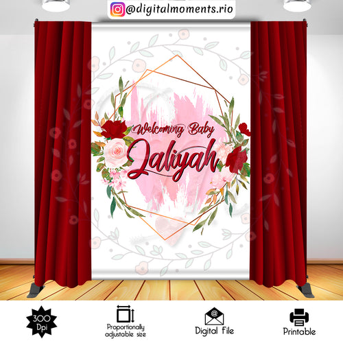 Floral 5x8 Custom Backdrop, Digital file only