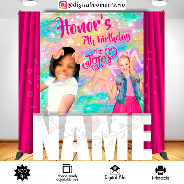 Jojo Siwa 6x6 Custom backdrop with picture, Custom Digital File | Digital Download for Events for Events. 6x6, arts, backdrop, backdrop-sign…