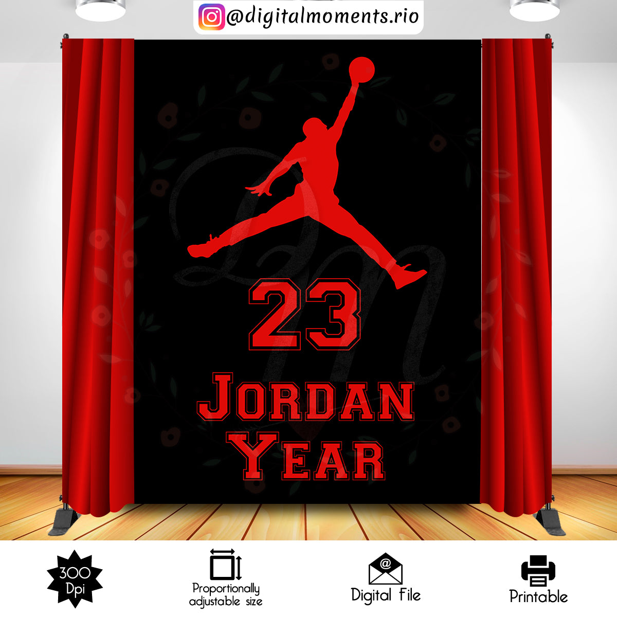 Jordan 6x8 Fondo personalizado, solo archivo digital