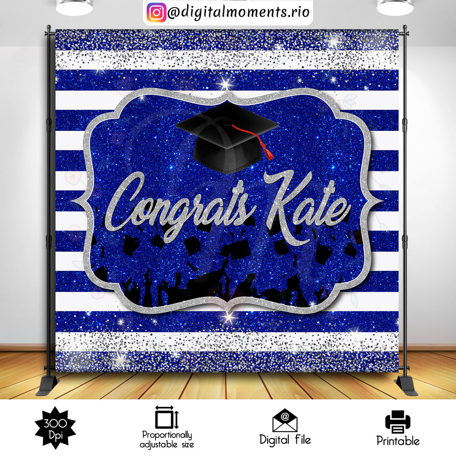 Graduation 8x8 Custom Backdrop, Digital file only | Custom Digital Download for Kids Party or Event