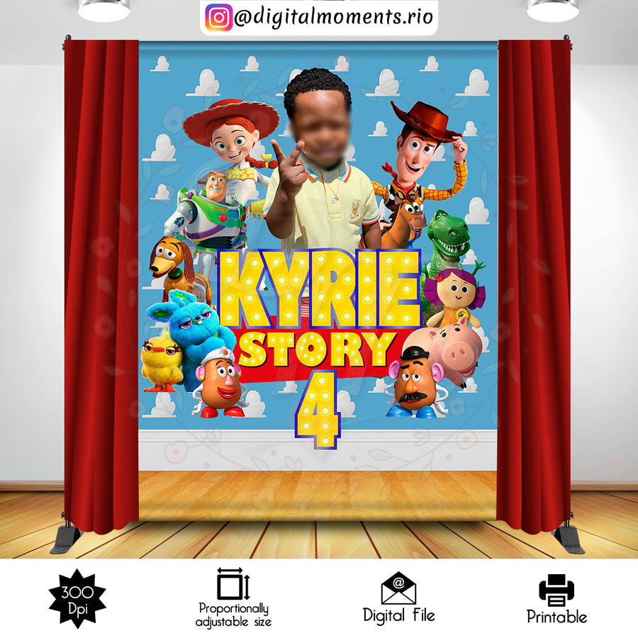 Toy Story 6x8 Custom backdrop with picture, Digital file only | Custom Digital Download for Kids Party or Event