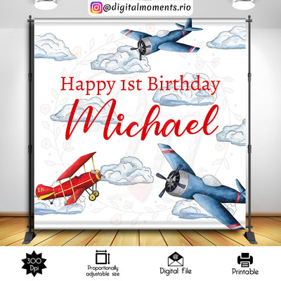 Airplanes - Backdrop - Birthday