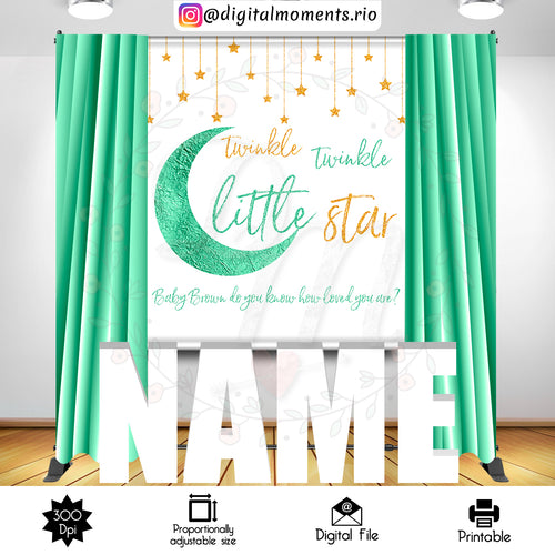 Little Star 5x6 Mint, events, custom, 5x6, twinkle, little, star, backdrop