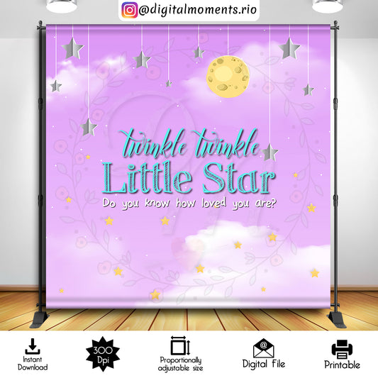 Twinkle Twinkle Little Star 8x8 Diseño de fondo digital, descarga instantánea