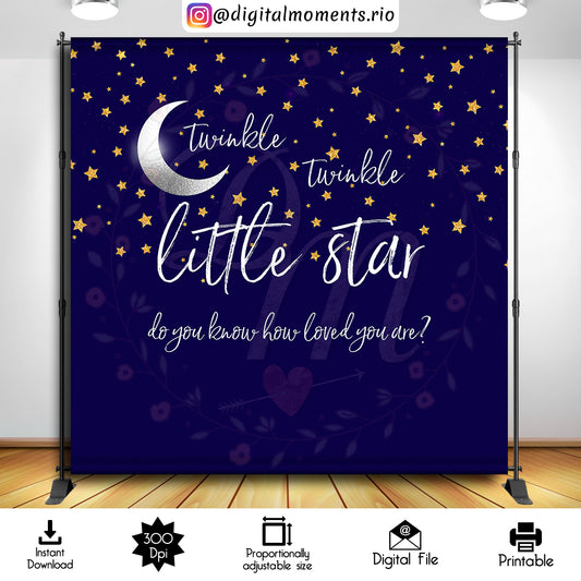 Twinkle Twinkle Little Star 8x8 Diseño de fondo digital, descarga instantánea