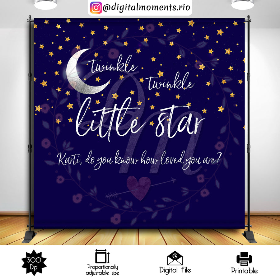 Twinkle Twinkle Little Star 8x8 Custom Backdrop, Digital file only | Custom Digital Download for Kids Party or Event