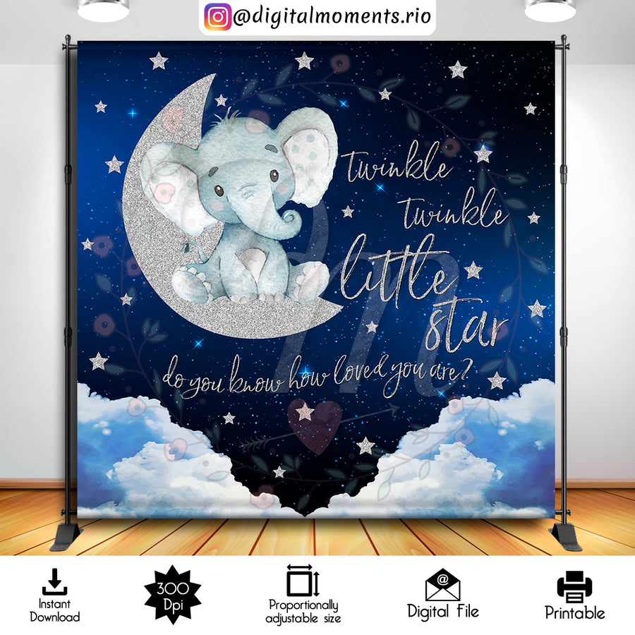 Twinkle, Twinkle, Little Star 8x8 Digital Backdrop Design, Instant Download | Custom Digital Download for Kids Party or Event