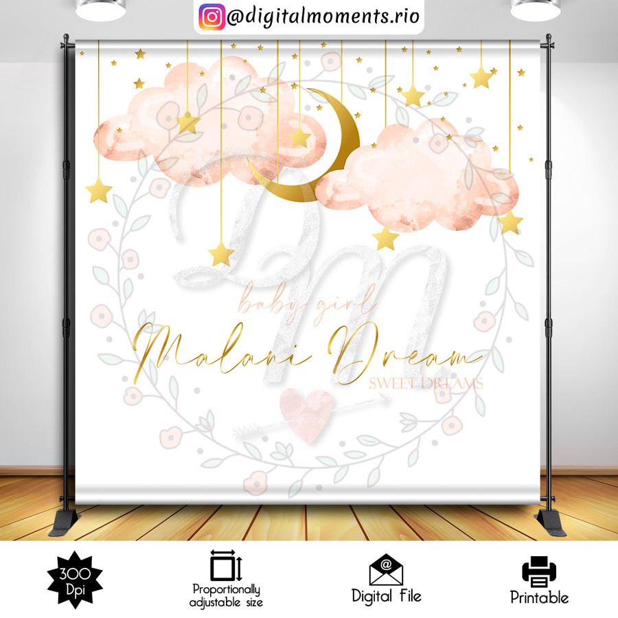 Twinkle Twinkle Little Star 8x8 Custom Backdrop, Digital file only | Custom Digital Download for Kids Party or Event