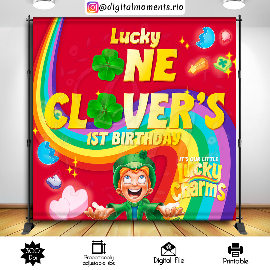 Lucky Charms 8x8 Custom Backdrop, Digital file only | Custom Digital Download for Kids Party or Event