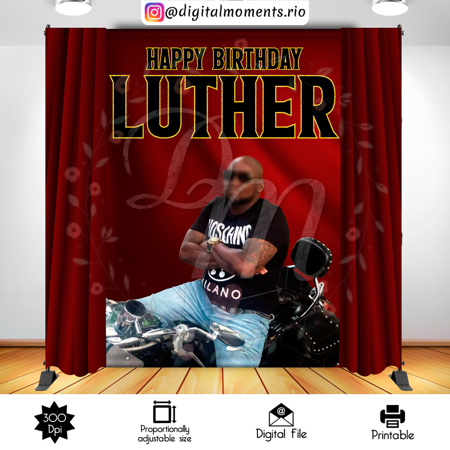 Red and Black 5x7 Custom backdrop with picture, Digital file only | Custom Digital Download for Kids Party or Event