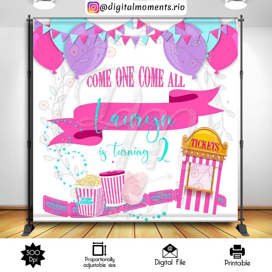 Carnival 8x8 Custom Backdrop, Digital file only | Custom Digital Download for Kids Party or Event