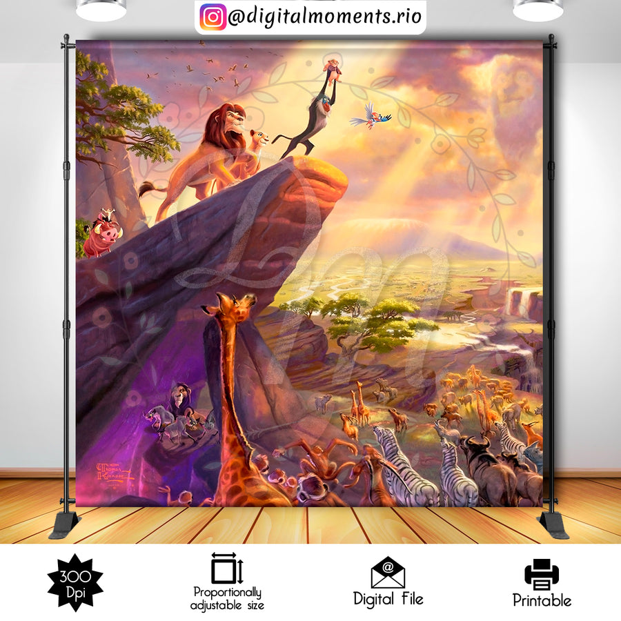 Lion King 8x8 Custom Backdrop, Digital file only | Custom Digital Download for Kids Party or Event