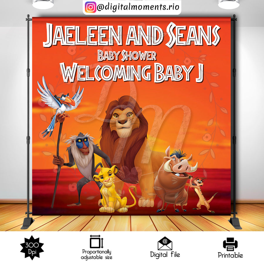 Lion King 8x8 Custom Backdrop, Digital file only | Custom Digital Download for Kids Party or Event
