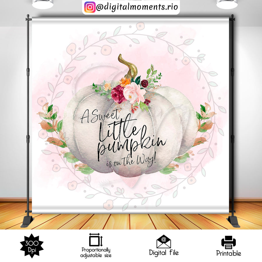 Little Pumpkin 8x8 Custom Backdrop, Digital file only | Custom Digital Download for Kids Party or Event