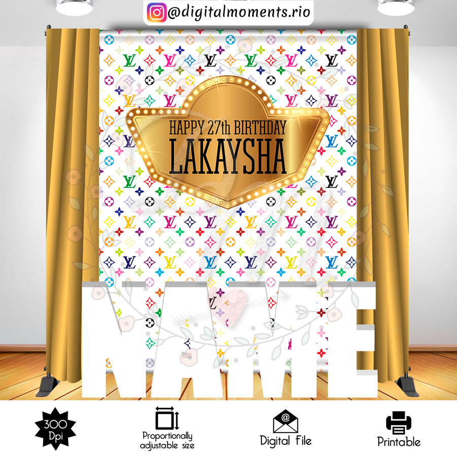 Louis Vuitton 6x8 Custom Backdrop, Digital file only | Custom Digital Download for Kids Party or Event