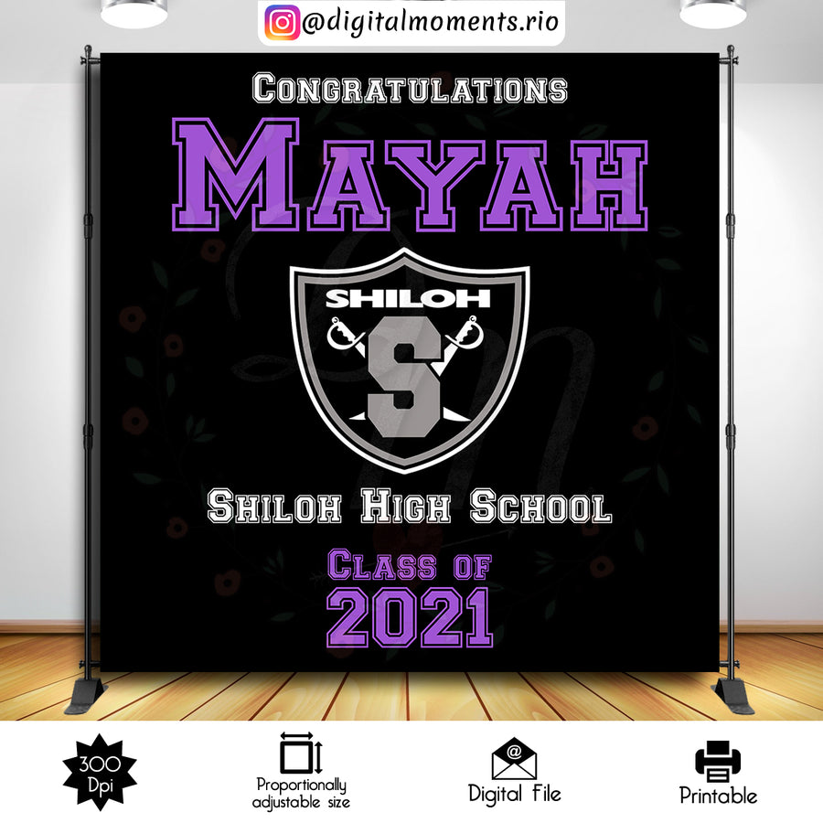 Graduation 8x8 Custom Backdrop, Digital file only | Custom Digital Download for Kids Party or Event