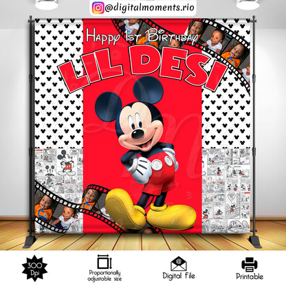 Mickey Movie 8x8, events, mouse, mickey, custom, 8x8, backdrop