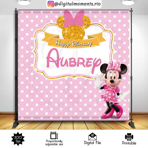 Minnie Aubrey 8x8, events, mouse, minnie, custom, 8x8, backdrop